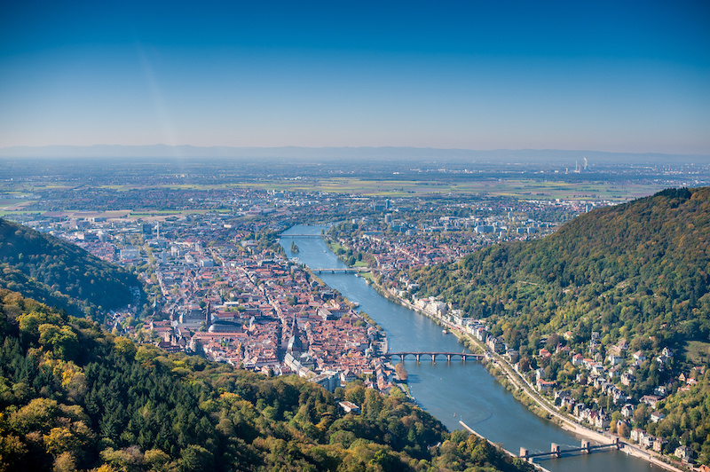 Luftaufnahme Landschaft in Heidelberg