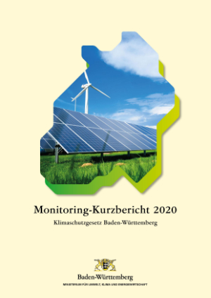 Titelblatt Monitoring Kurzbericht 2020; Klimaschutzgesetz Baden-Württemberg